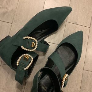 Eloquii Green Velvet Flats